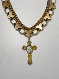 Abalone Cross Flower Chain Choker