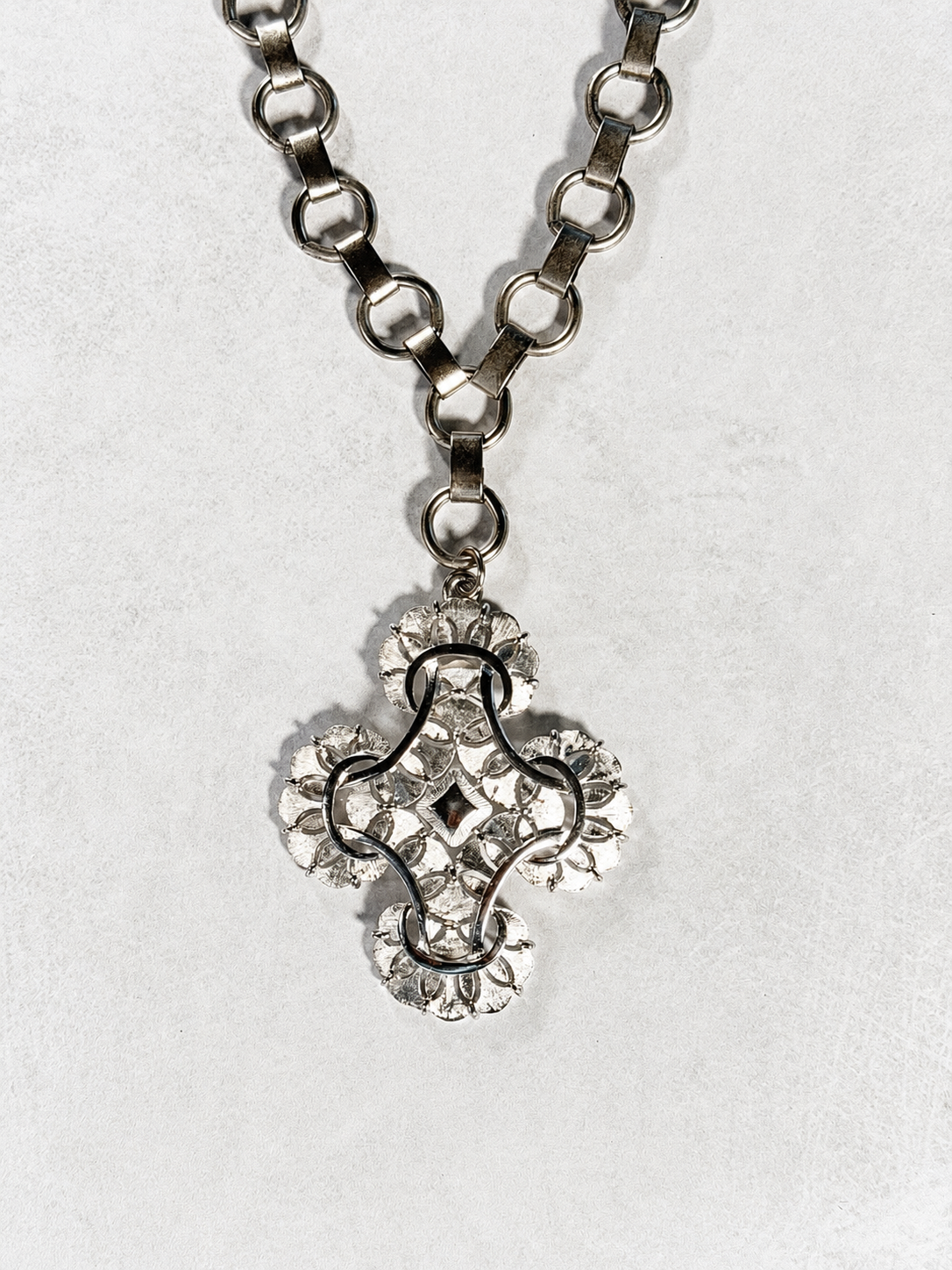 Archive Chain No. 012 — Silver Crown Trifari Cross