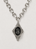 Archive Chain No. 004 — Whiting & Davis Black Rose Cameo Pendant