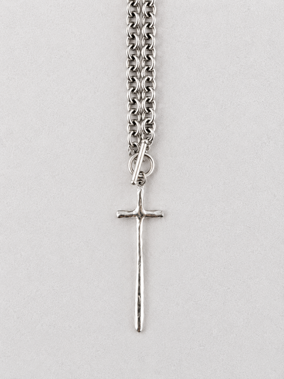 Toggle Cross Necklace (Silver)
