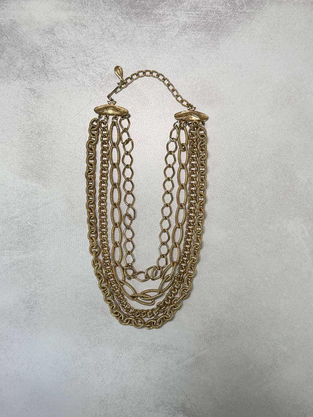 Signed Coro Multi-Strand Chain Necklace