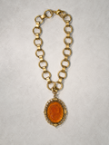 Archive Chain No. 006 — Whiting & Davis Amber Glass Cameo