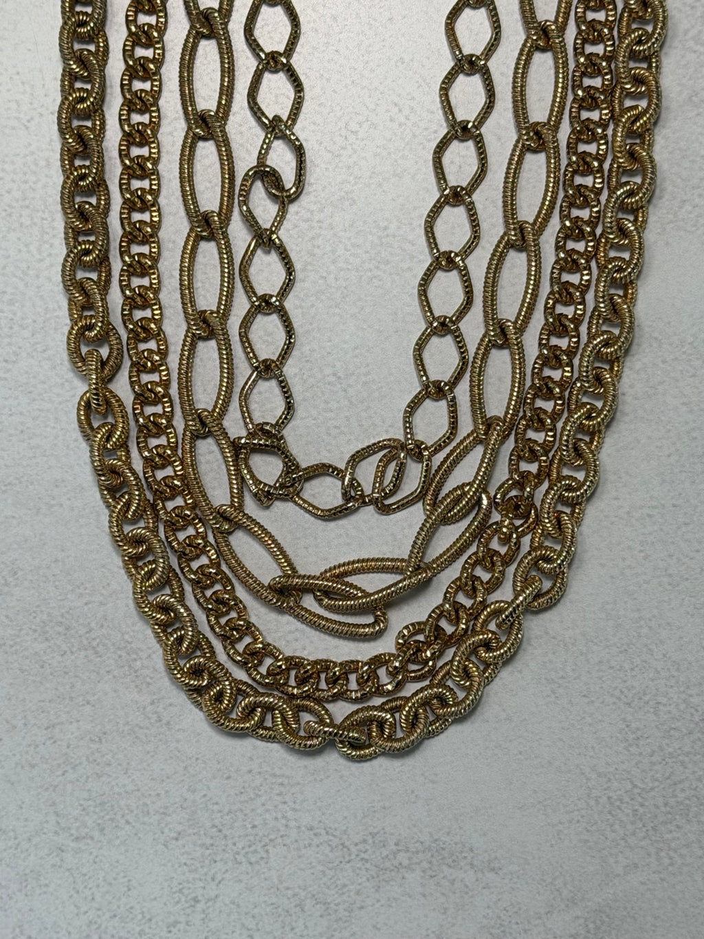 Signed Coro Multi-Strand Chain Necklace