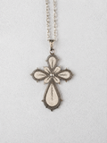 Large Silver Filigree Cross Necklace