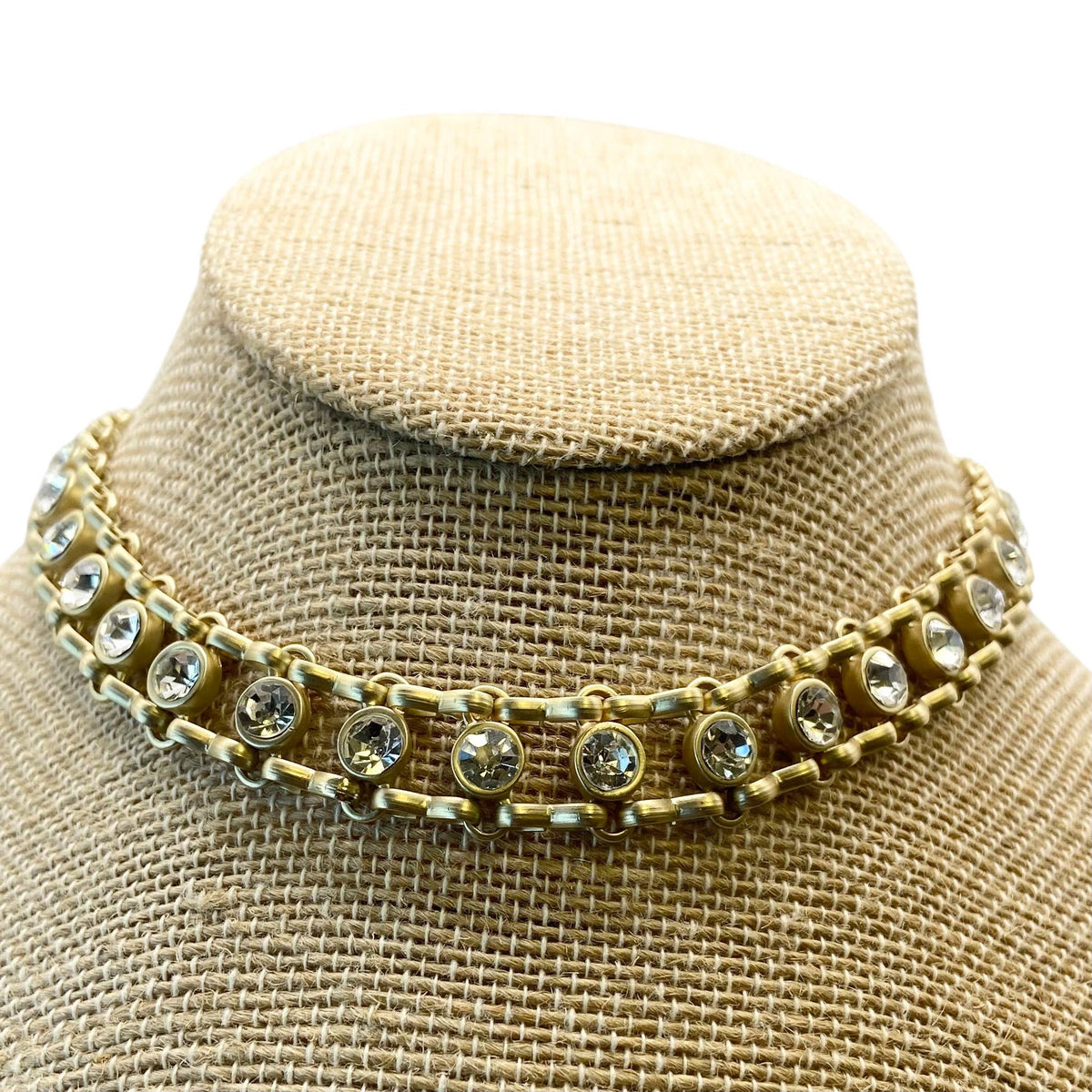 Crystal Link Choker (Matte Gold)