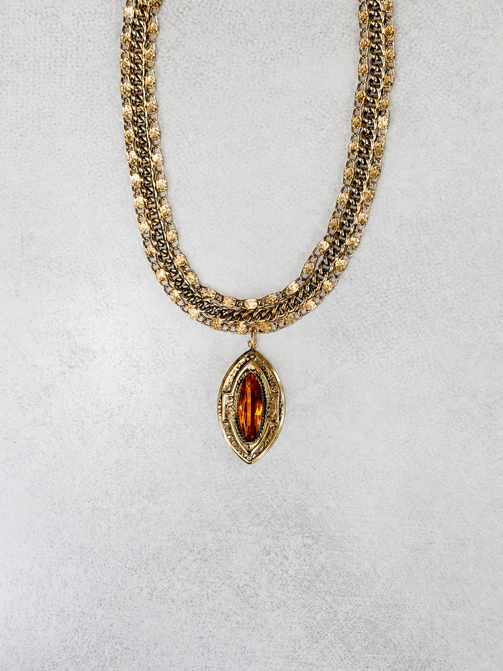 Whiting & Davis Glass Amber Choker