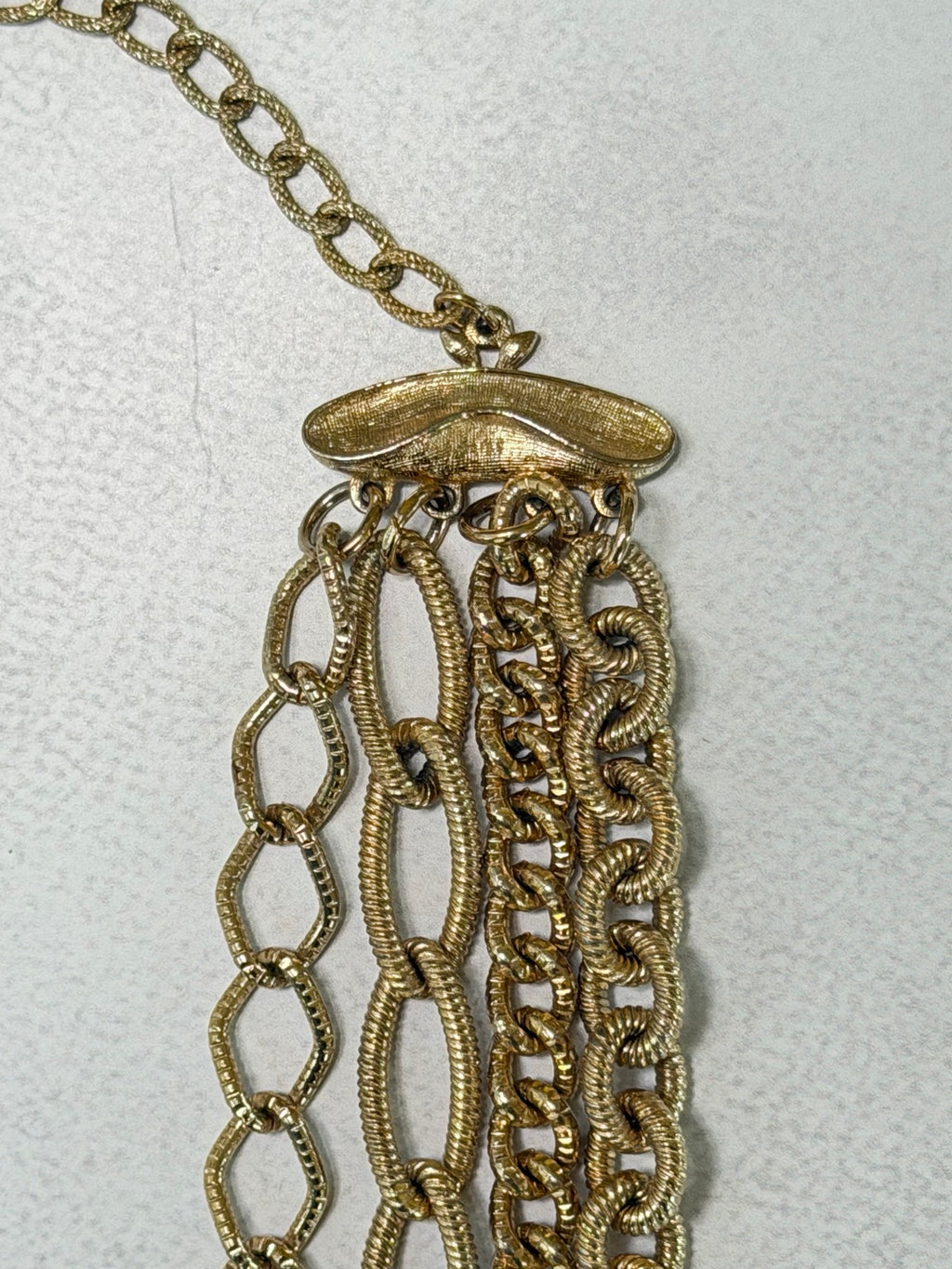 Signed Coro Multi-Strand Chain Necklace