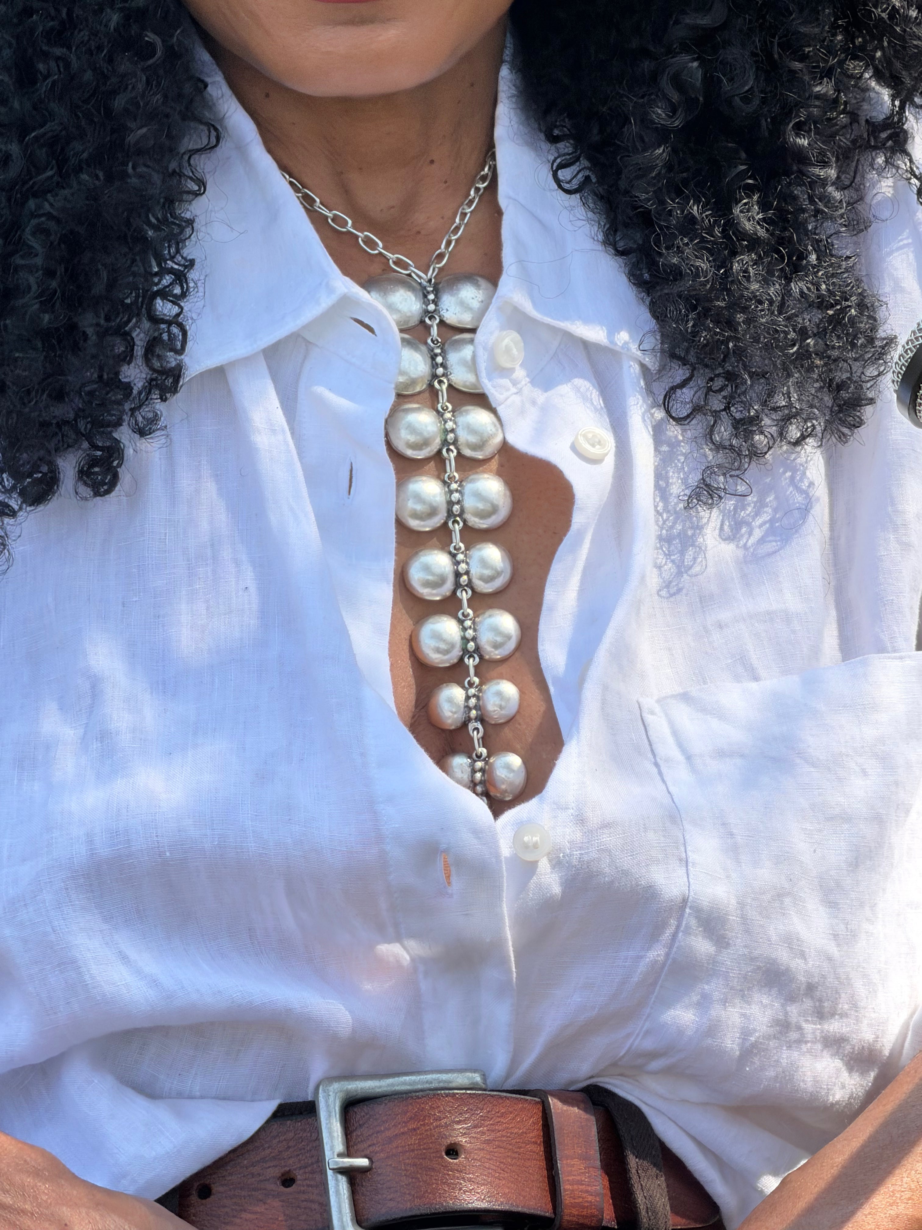 Cascading Seed Necklace (Silver)