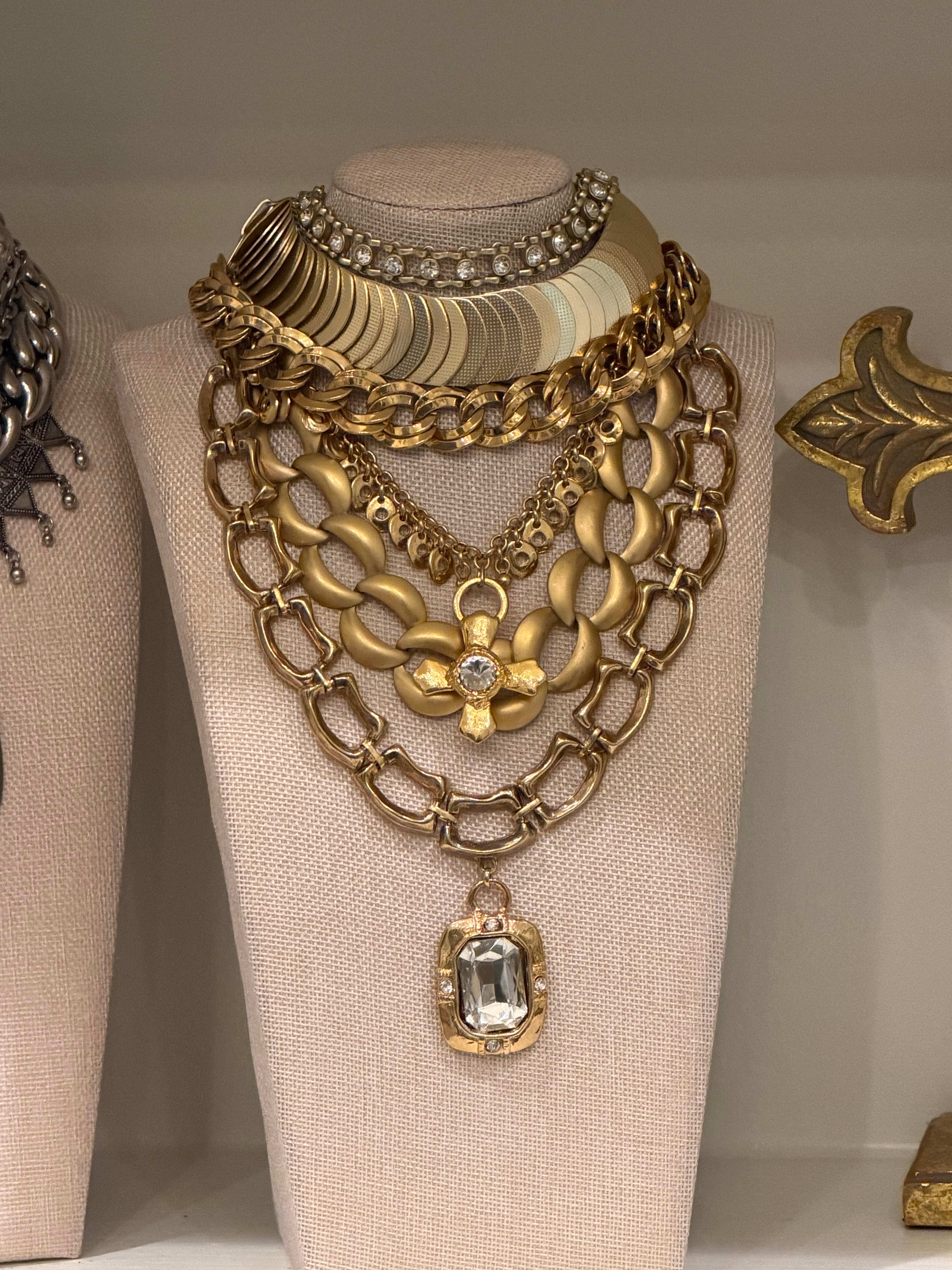 Chunky Brushed Gold Collar