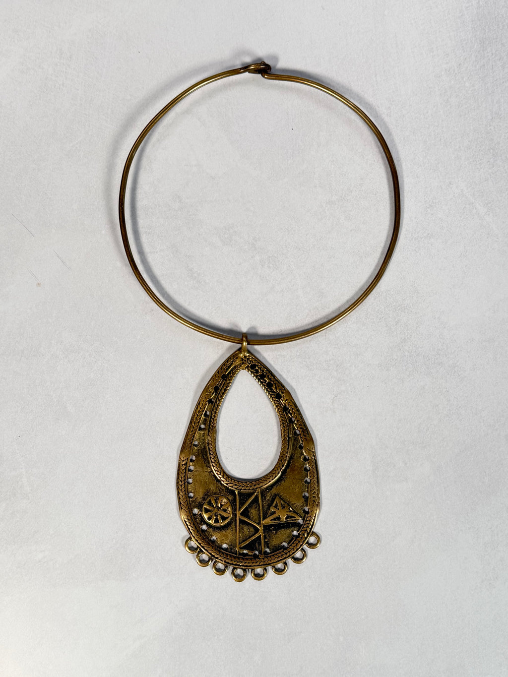 Malian Brass Teardrop Collar