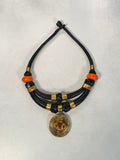 Malian Braided Leather & Brass Necklace
