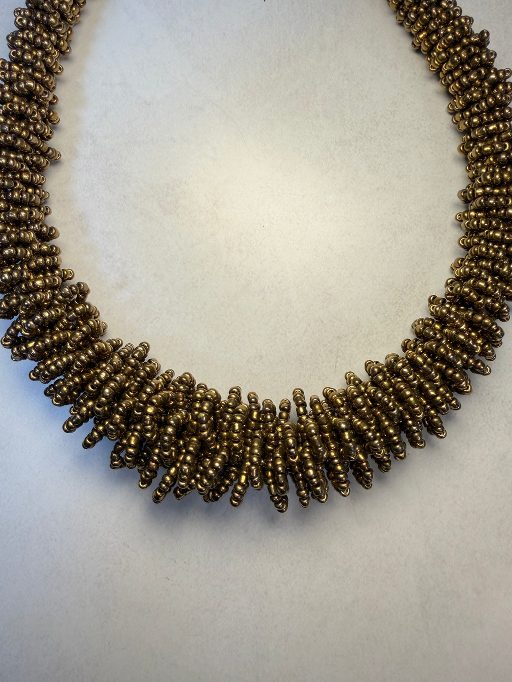 Bronze Beaded Collar Necklace