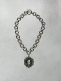 Archive Chain No. 011 — Whiting & Davis Chunky Iridescent Cameo Pendant
