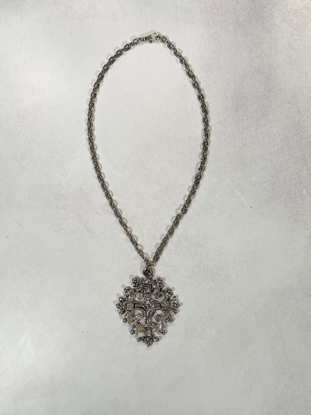 Ornate Cross Medallion Necklace