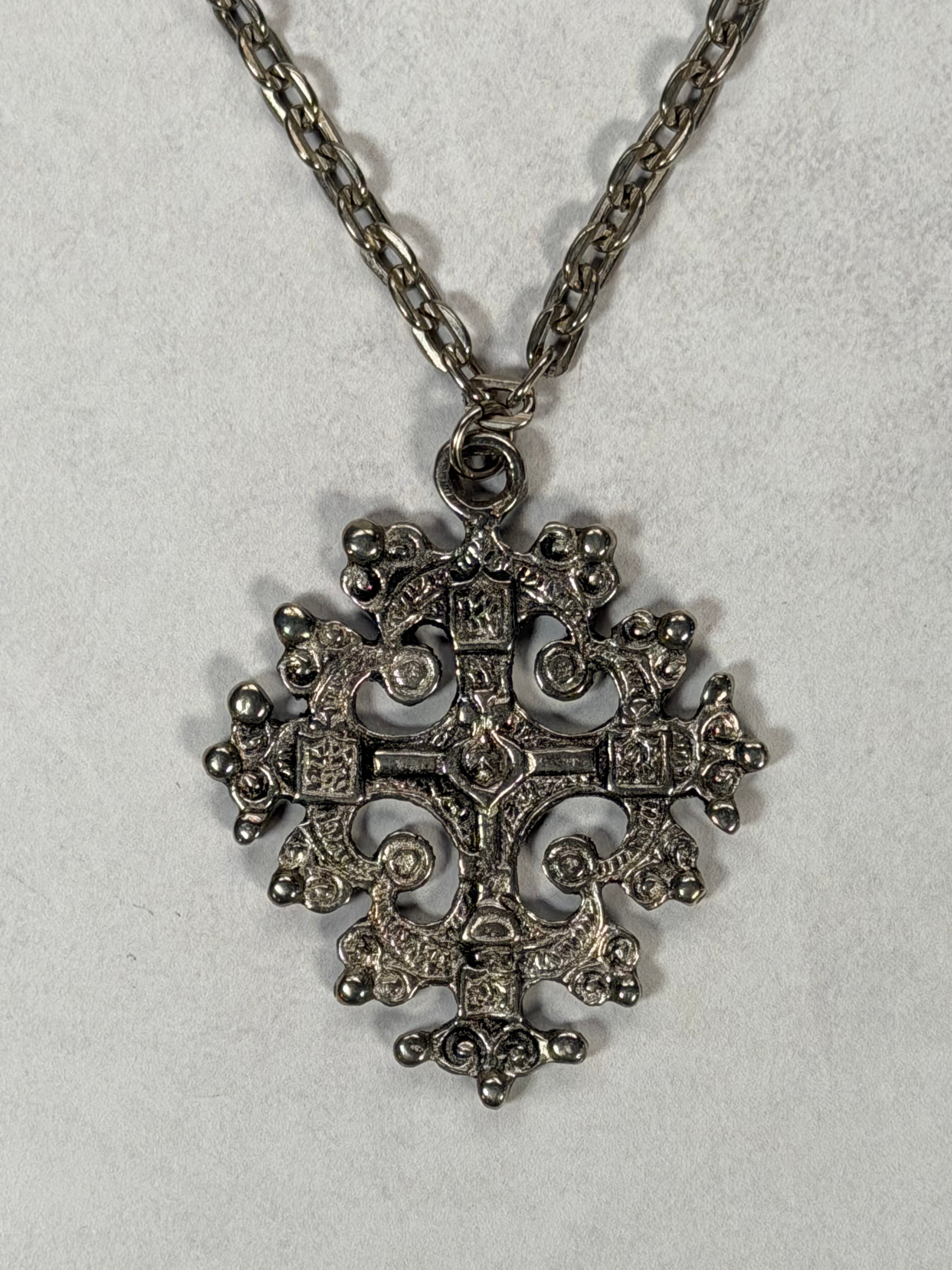 Ornate Cross Medallion Necklace