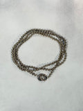 Long Silver Bead Multi-Strand Necklace
