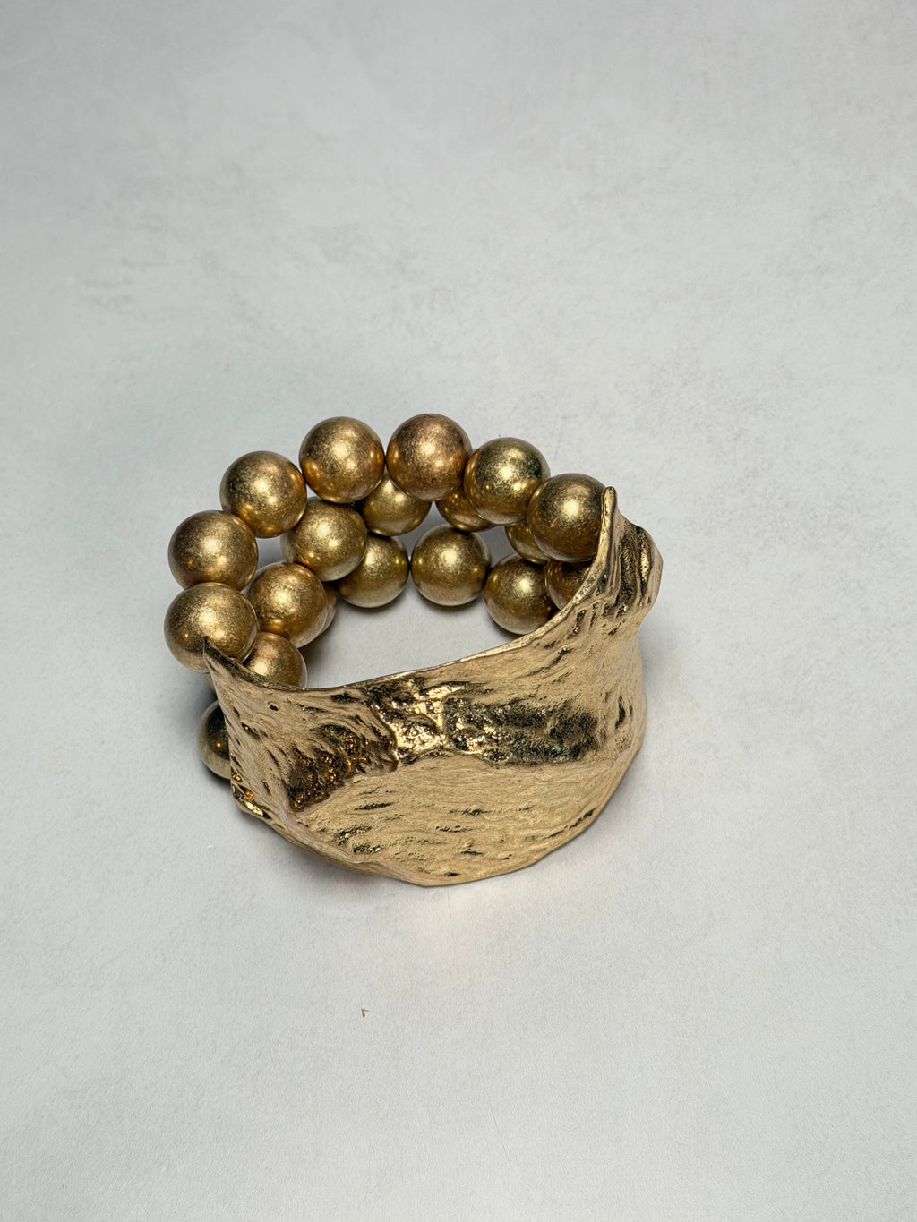 Hammered Gold Bead Bracelet