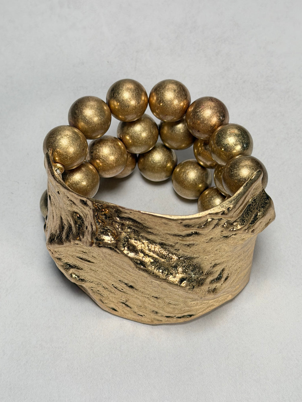 Hammered Gold Bead Bracelet