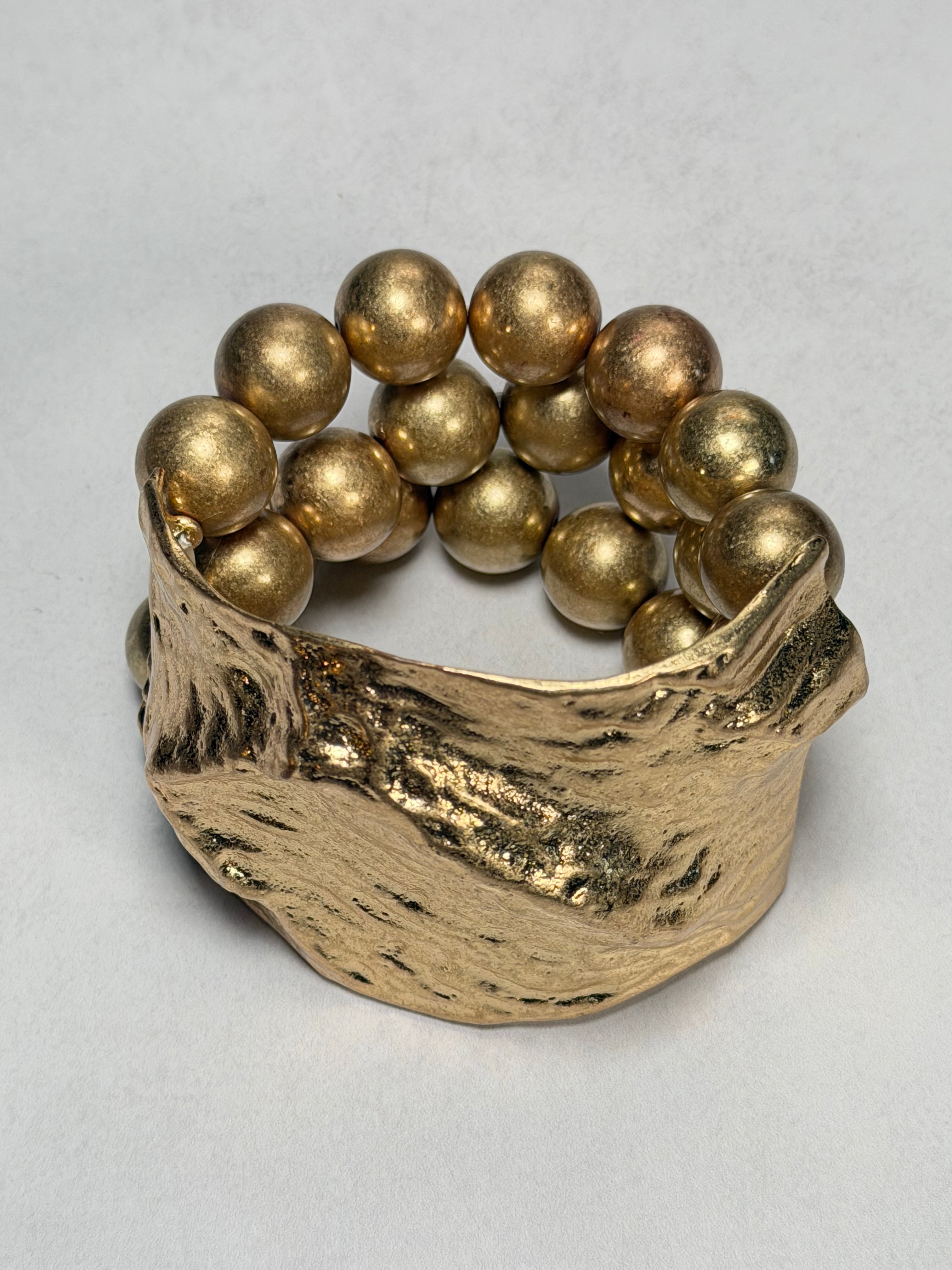 Hammered Gold Bead Bracelet