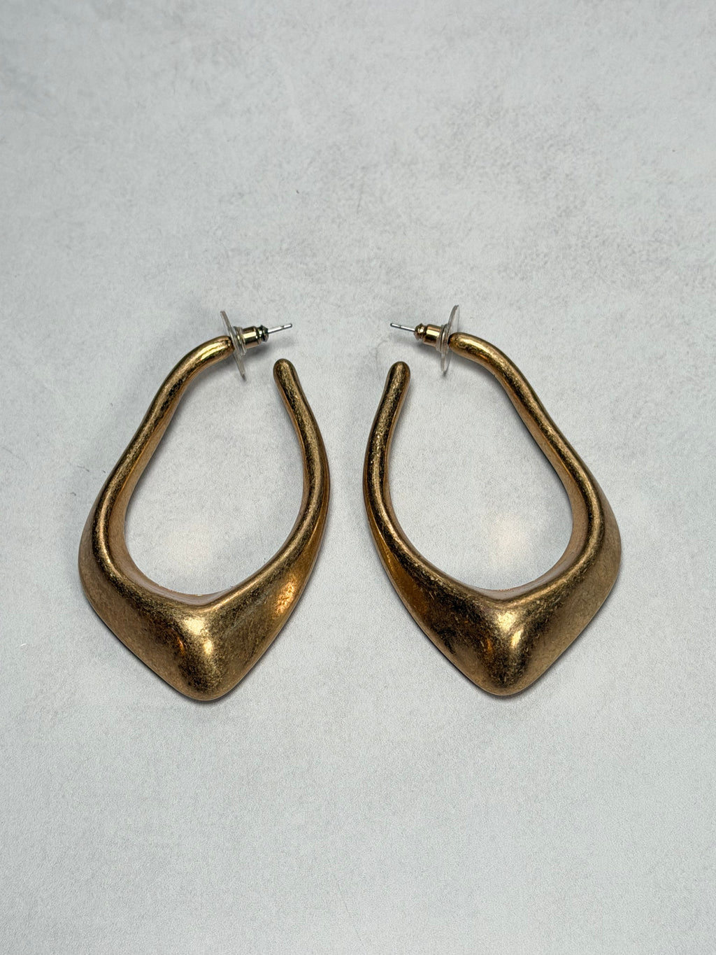Molten Gold Teardrop Hoops