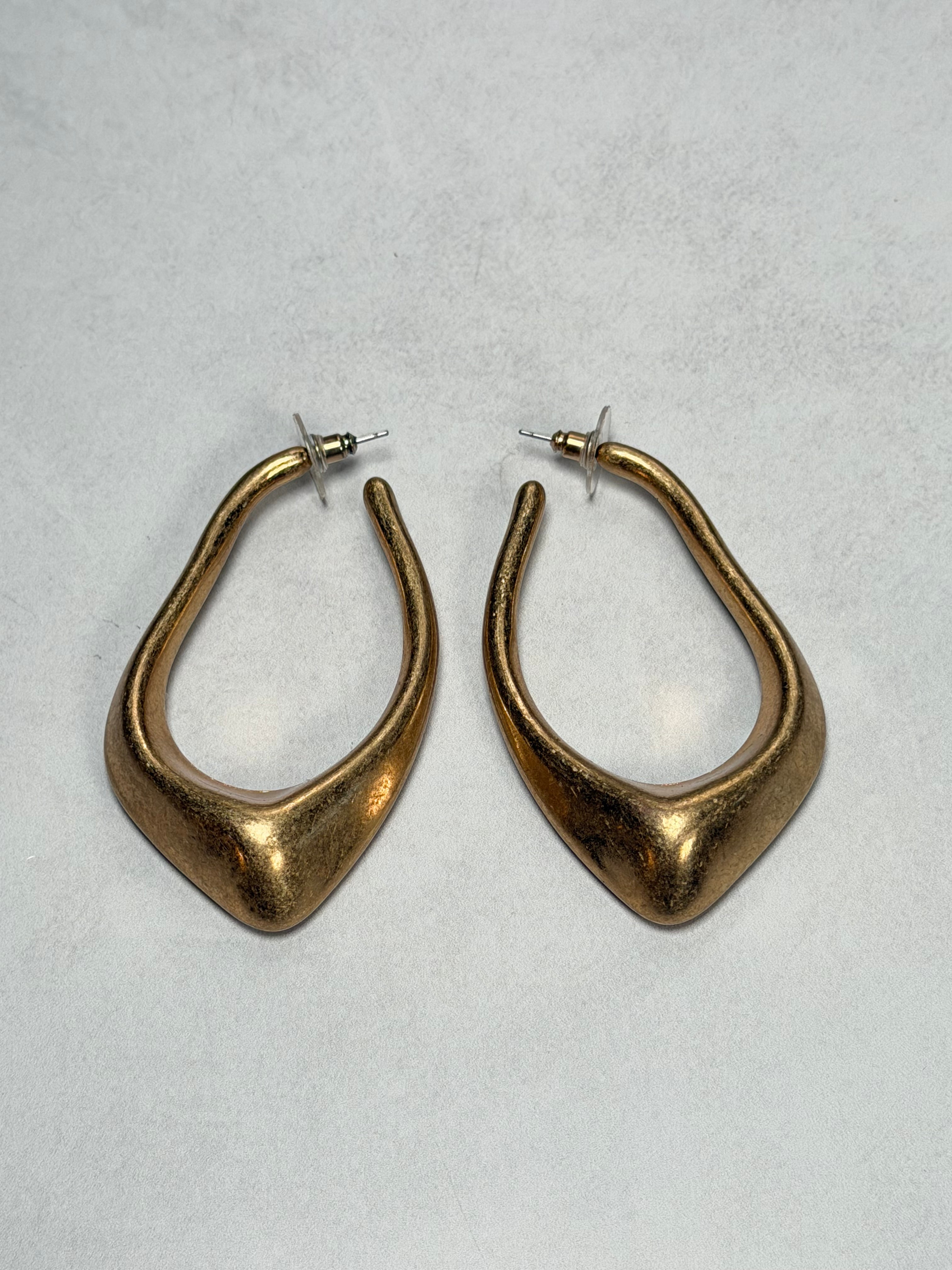 Molten Gold Teardrop Hoops