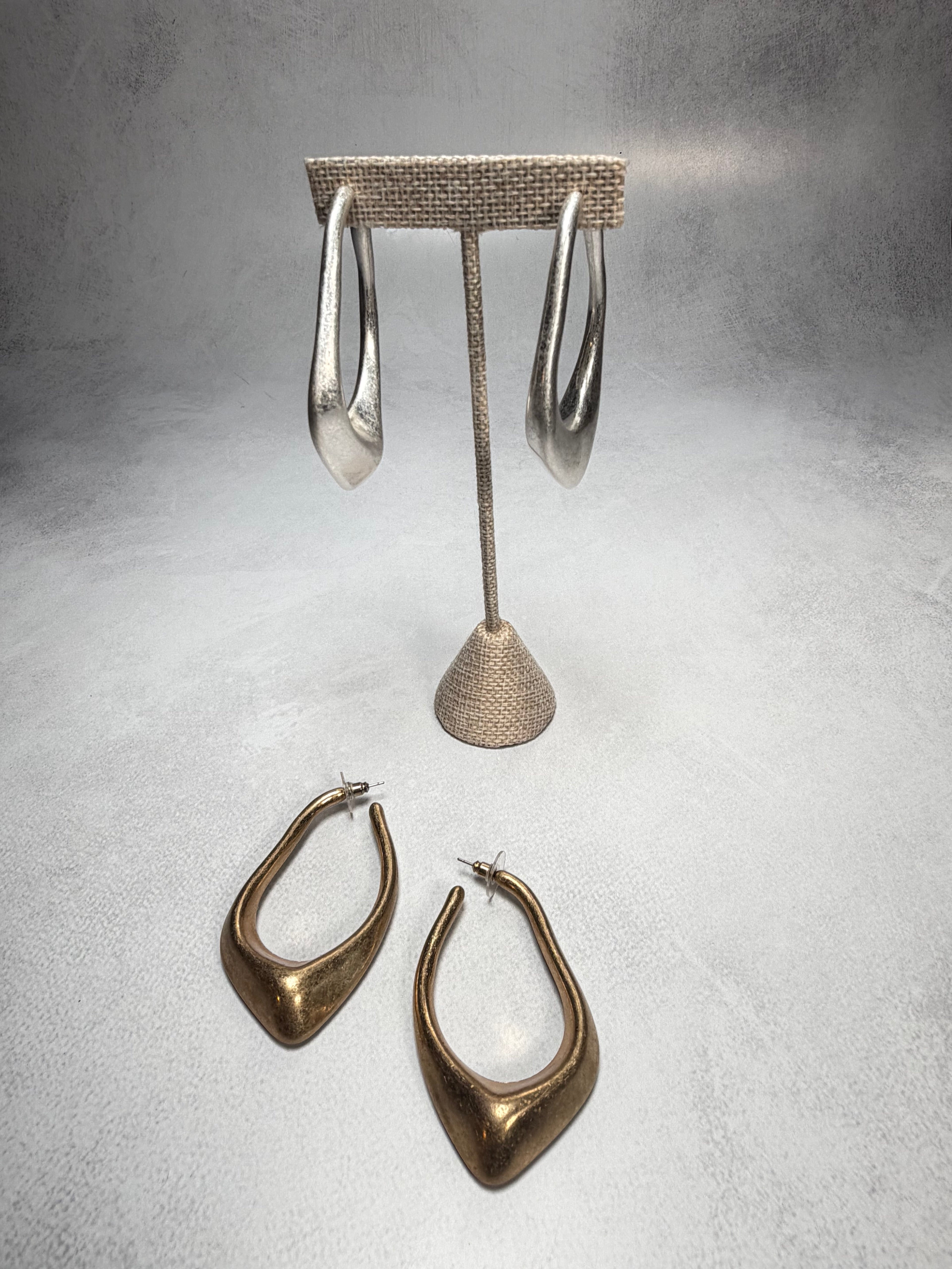 Molten Gold Teardrop Hoops