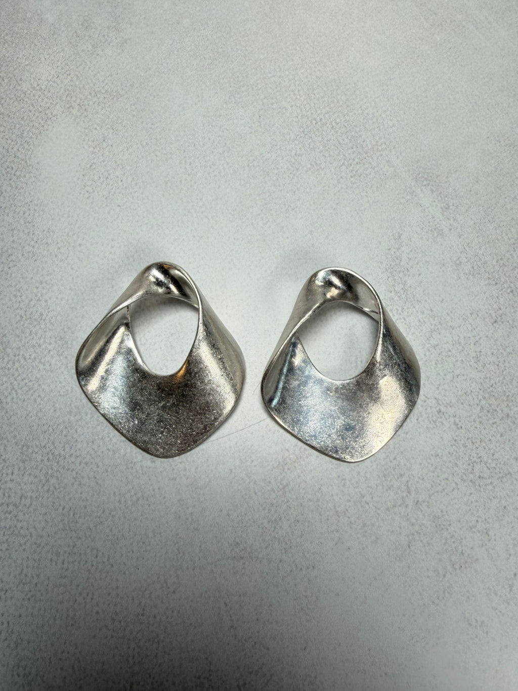 Sculpted Petal Earrings (Silver)