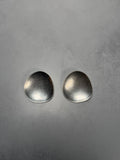 Brushed Silver Disc Earrings