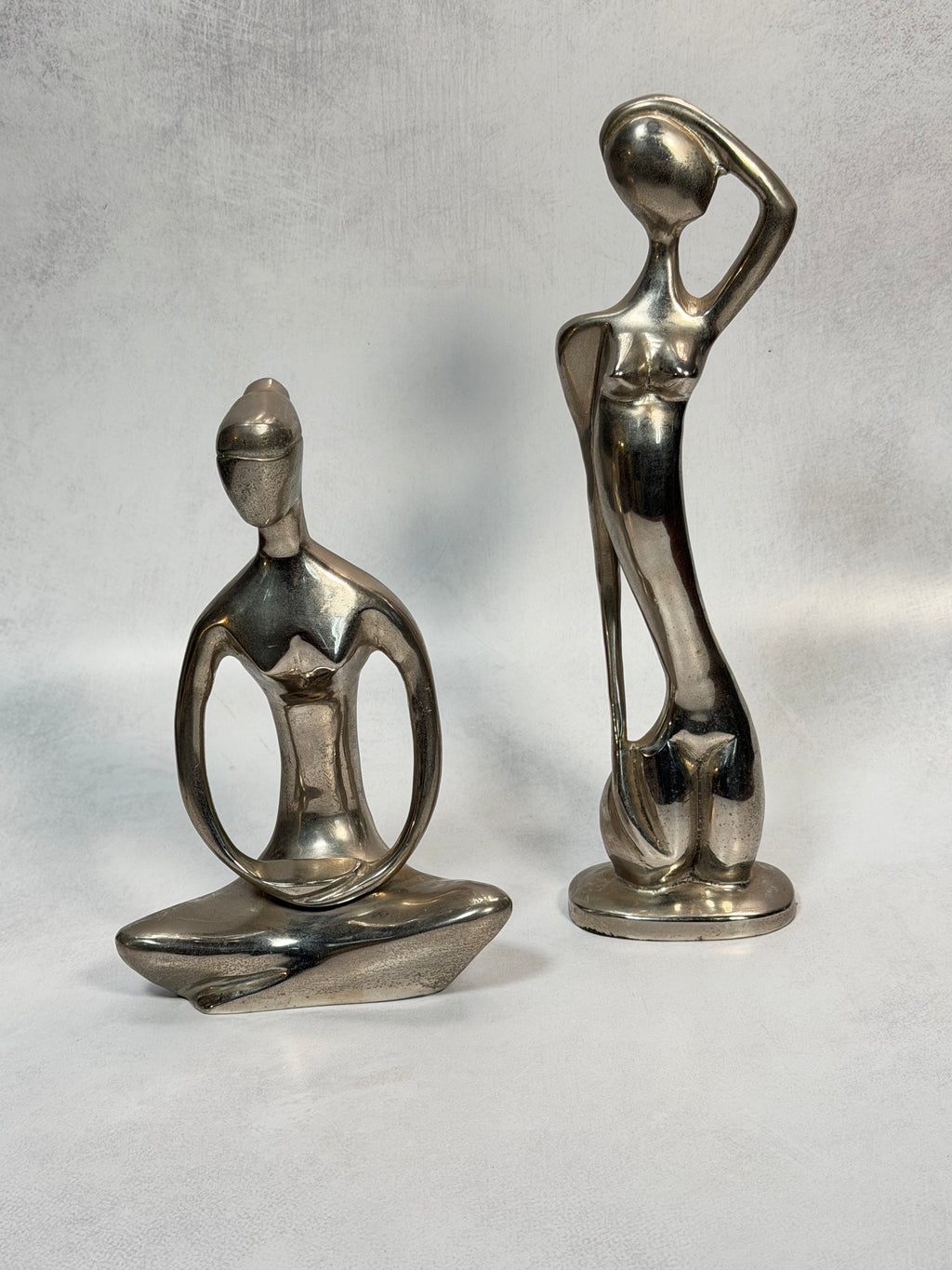 Modernist Figure Sculptures, Set of 2