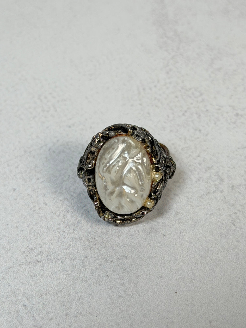 Faux Pearl Estate Ring