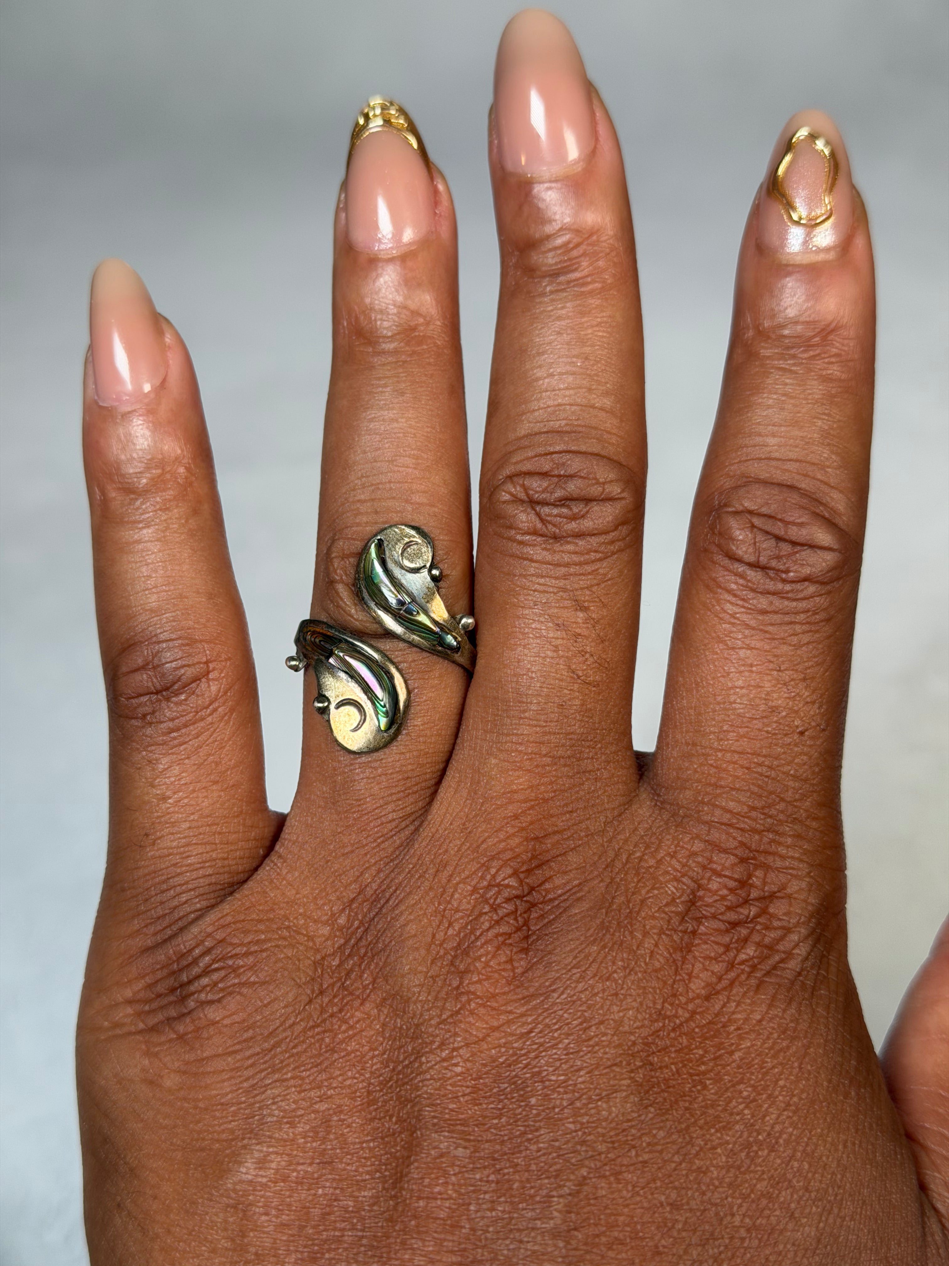 Signed JPG Mexico Abalone Ring