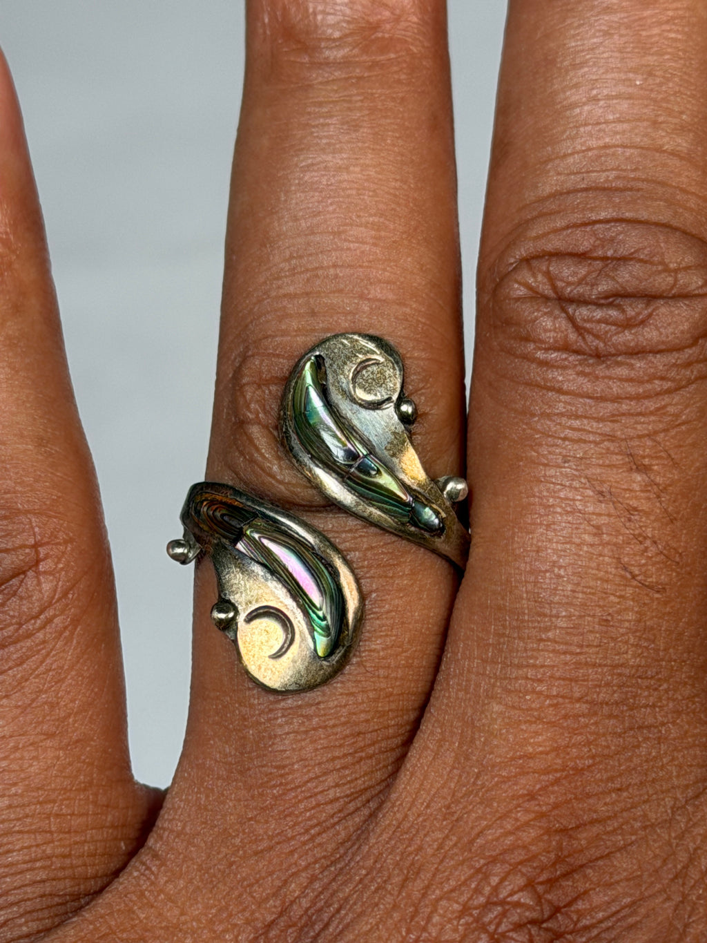 Signed JPG Mexico Abalone Ring