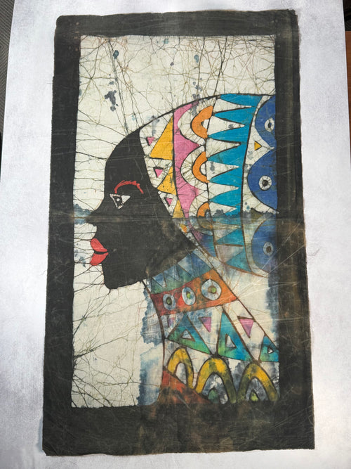 Batik Wall Hanging: Lady by the Water