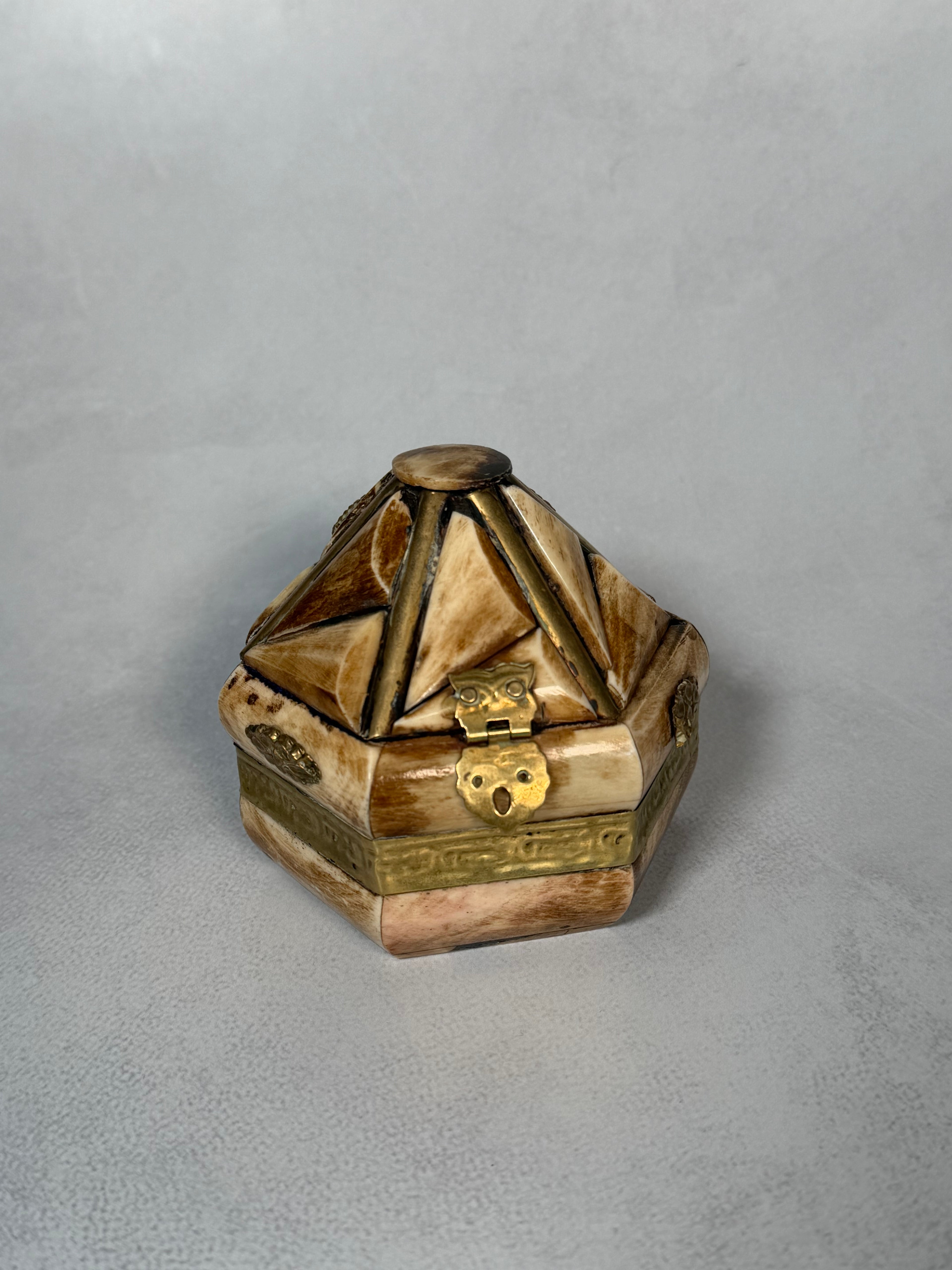 Carved Horn Jewelry Box