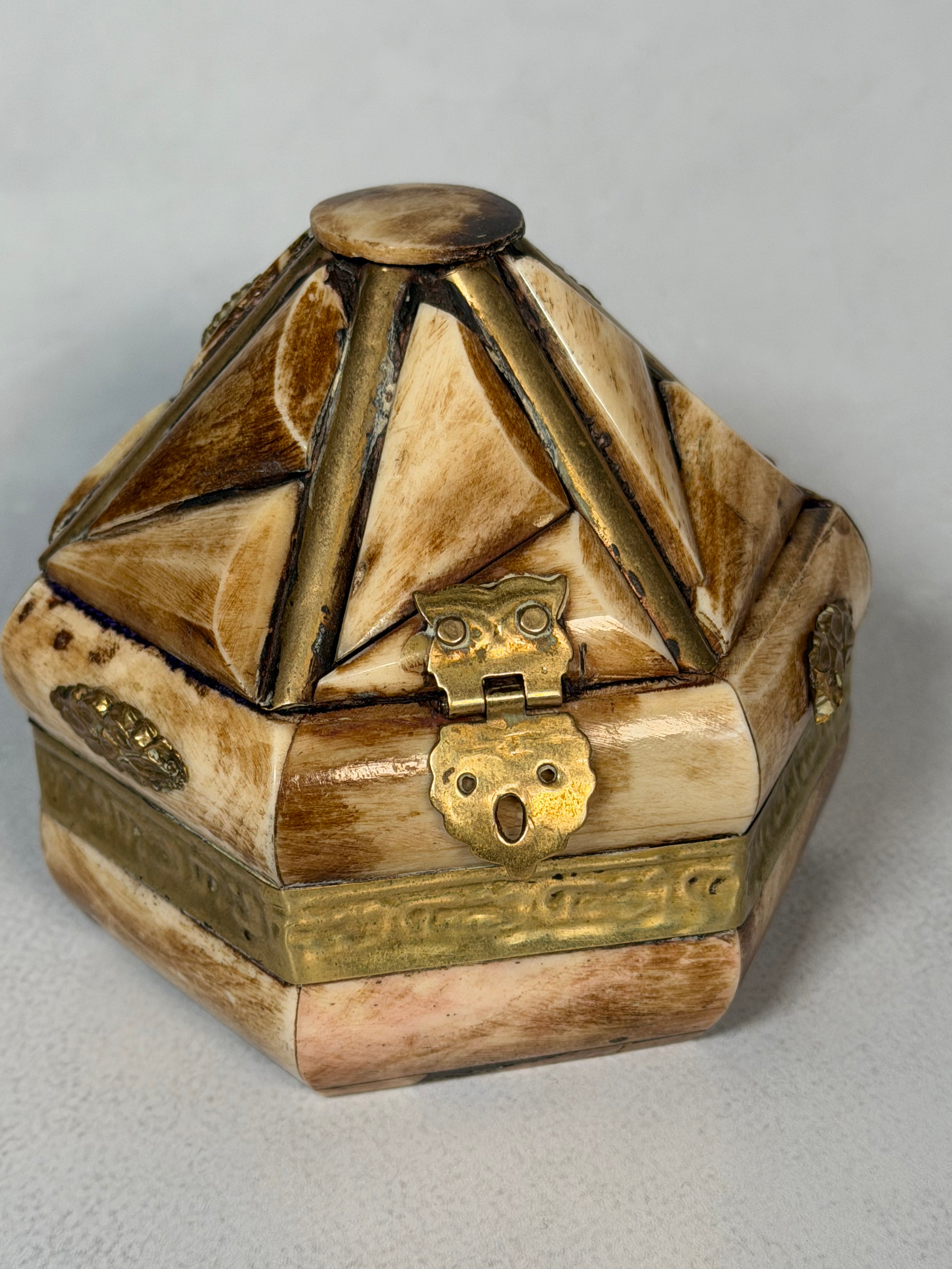 Carved Horn Jewelry Box