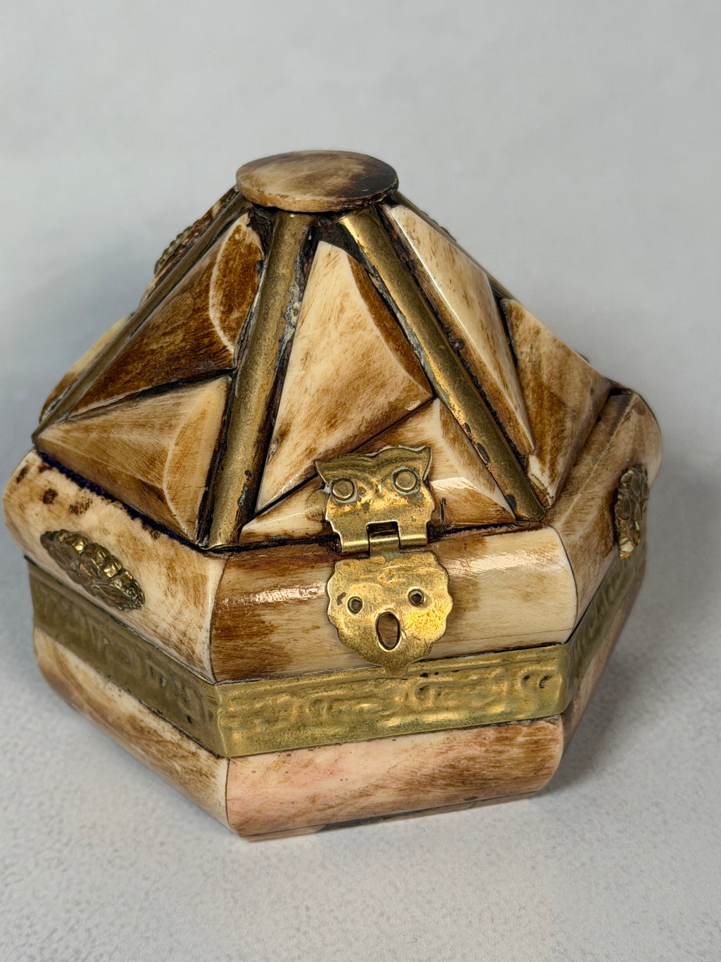 Carved Horn Jewelry Box