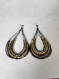 Black & Gold Cascade Loop Earrings
