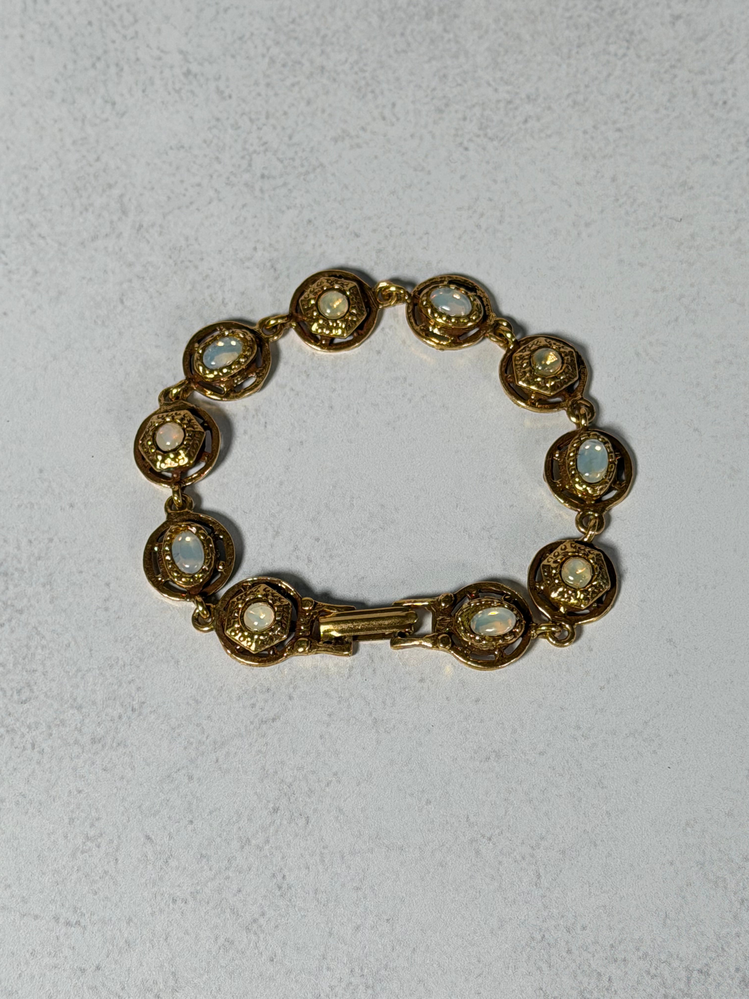 Moonstone Medallion Link Bracelet