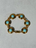 Blue Cabochon Link Bracelet