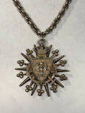 Archive Chain No. 005 — Coro Silver Tone Heraldic Pendant