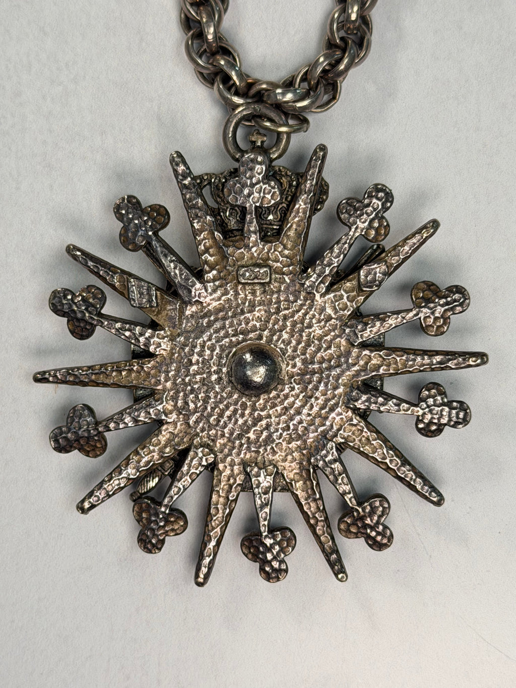 Archive Chain No. 005 — Coro Silver Tone Heraldic Pendant