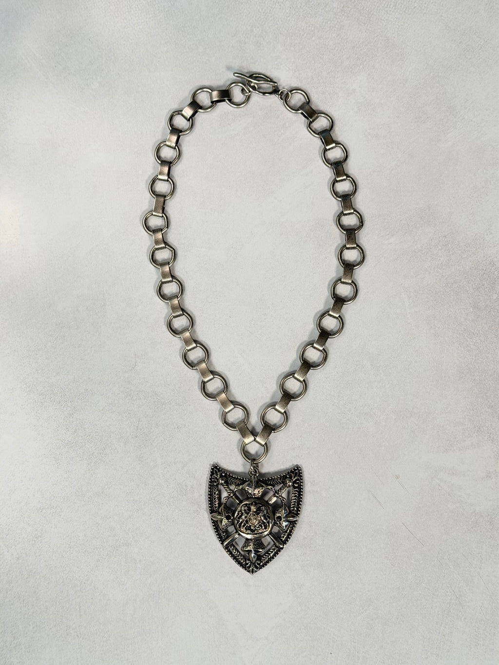 Archive Chain No. 010 — Royal Shield Coat of Arms Pendant