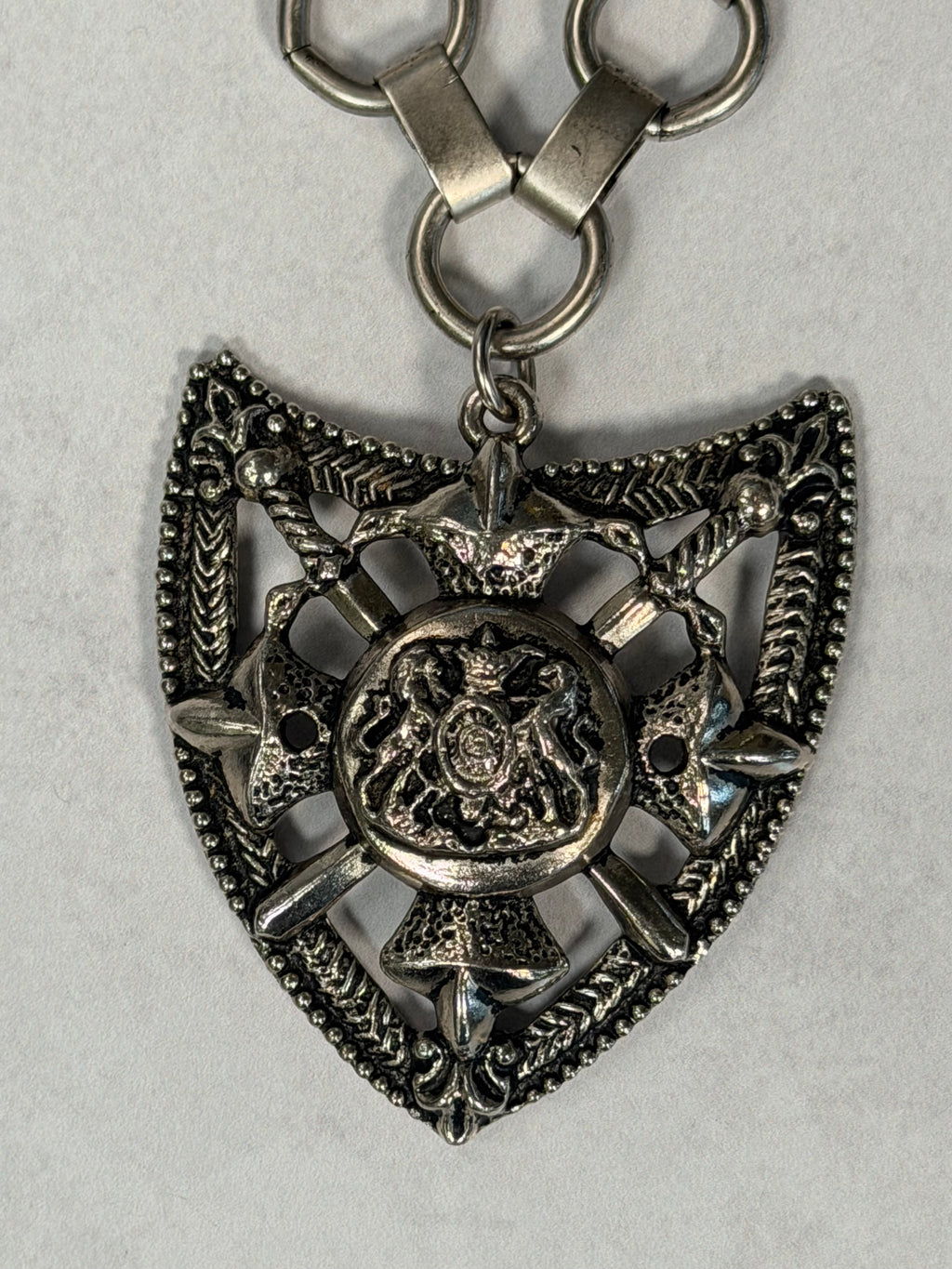 Archive Chain No. 010 — Royal Shield Coat of Arms Pendant