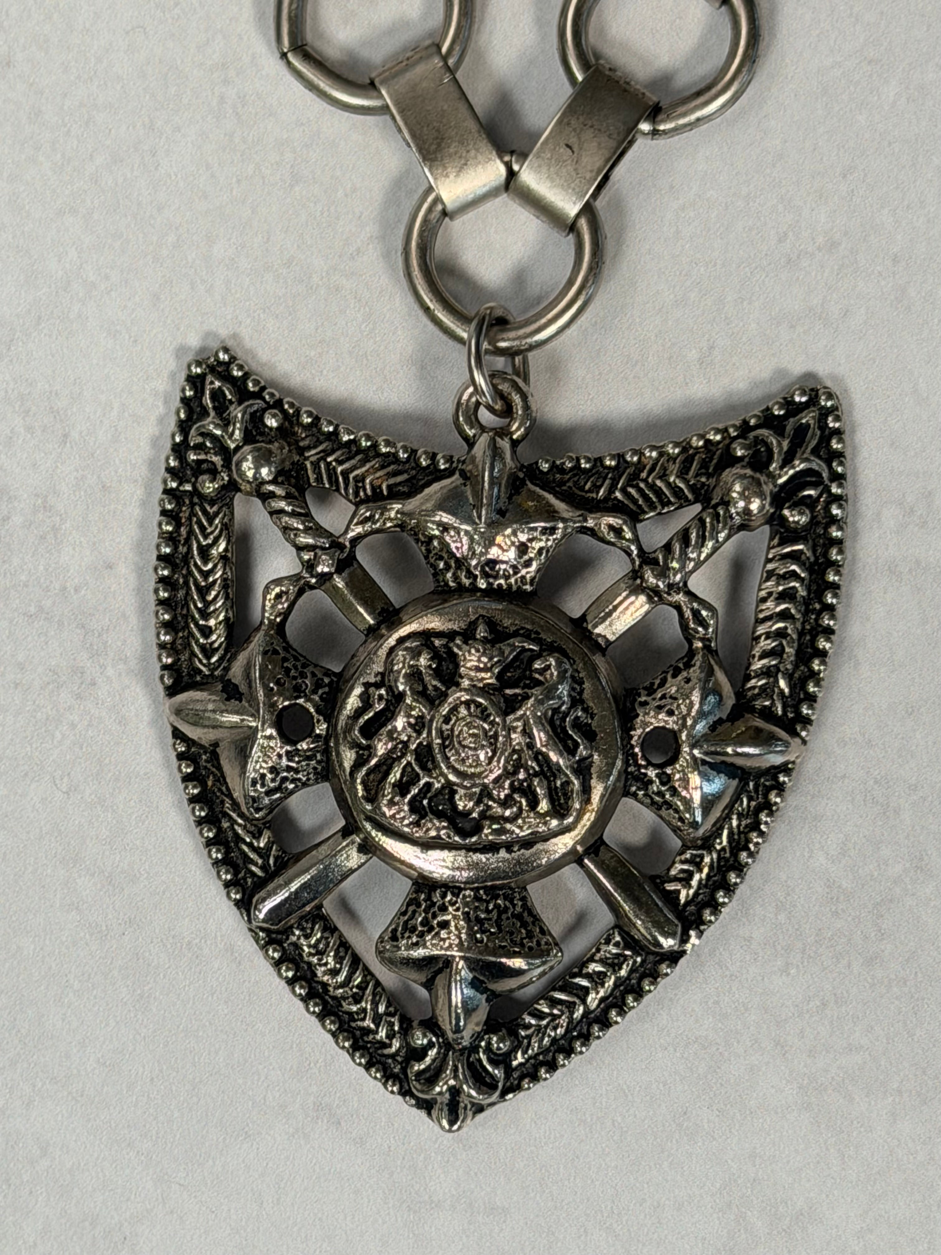 Archive Chain No. 010 — Royal Shield Coat of Arms Pendant