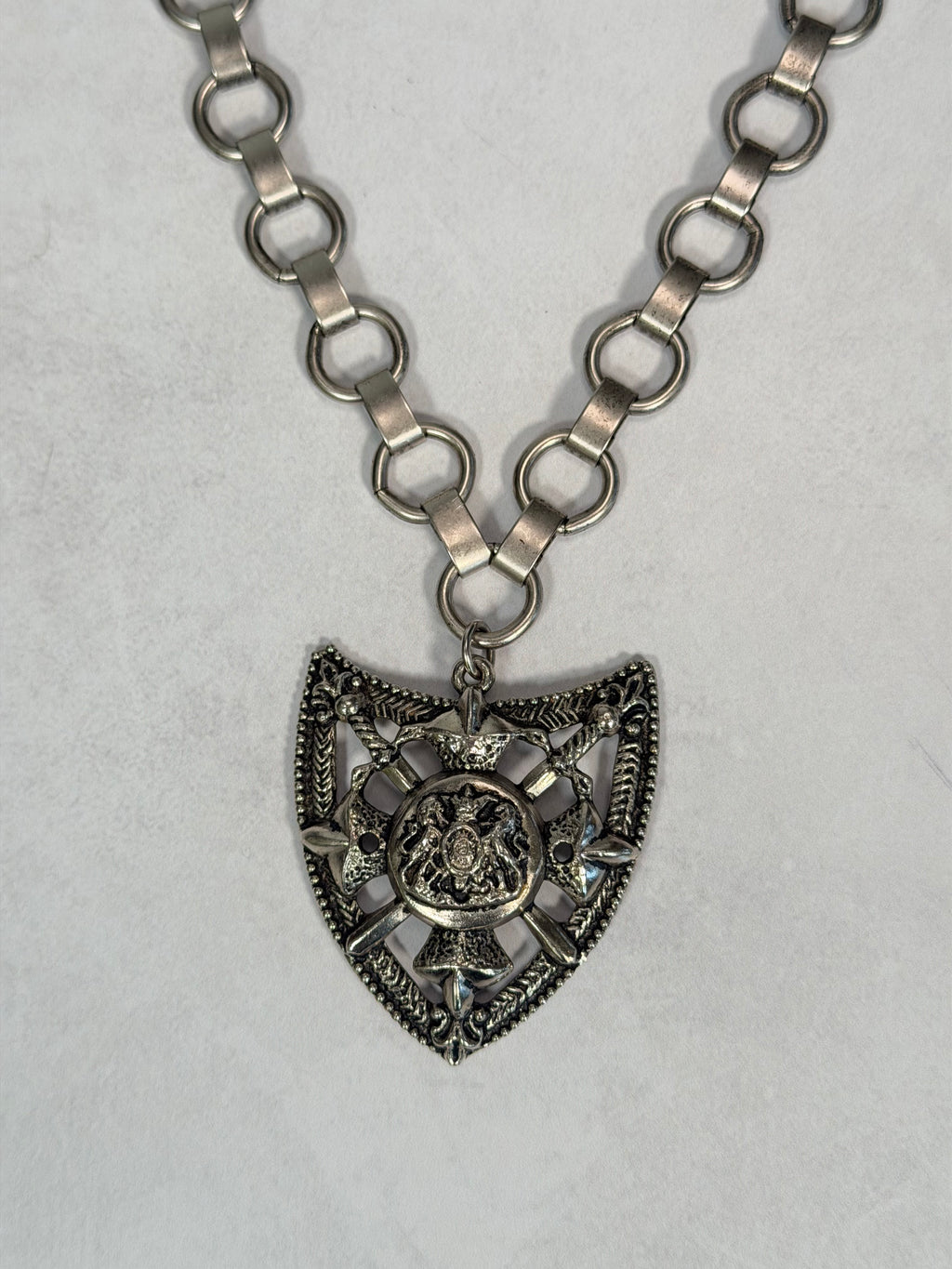 Archive Chain No. 010 — Royal Shield Coat of Arms Pendant