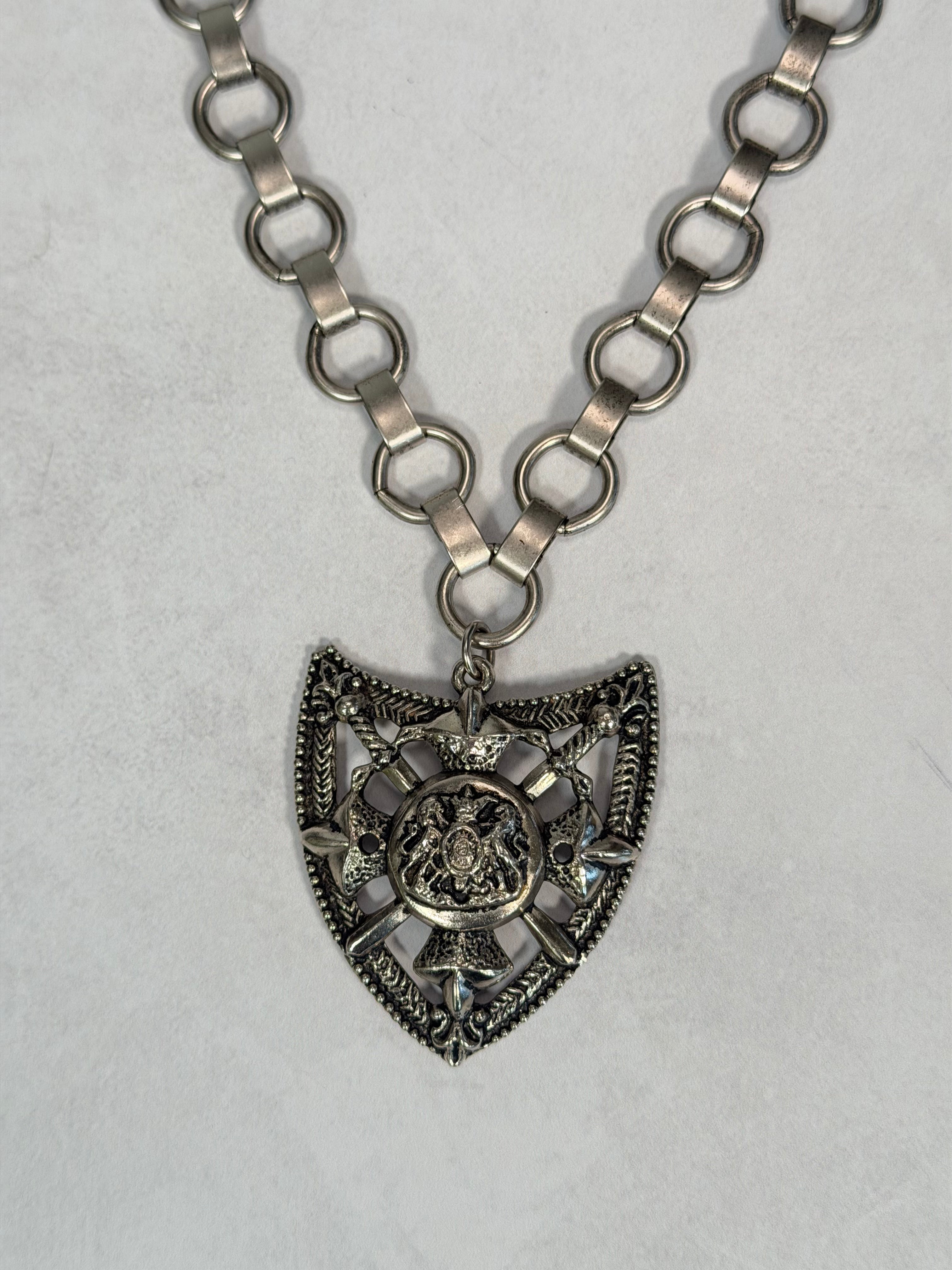 Archive Chain No. 010 — Royal Shield Coat of Arms Pendant