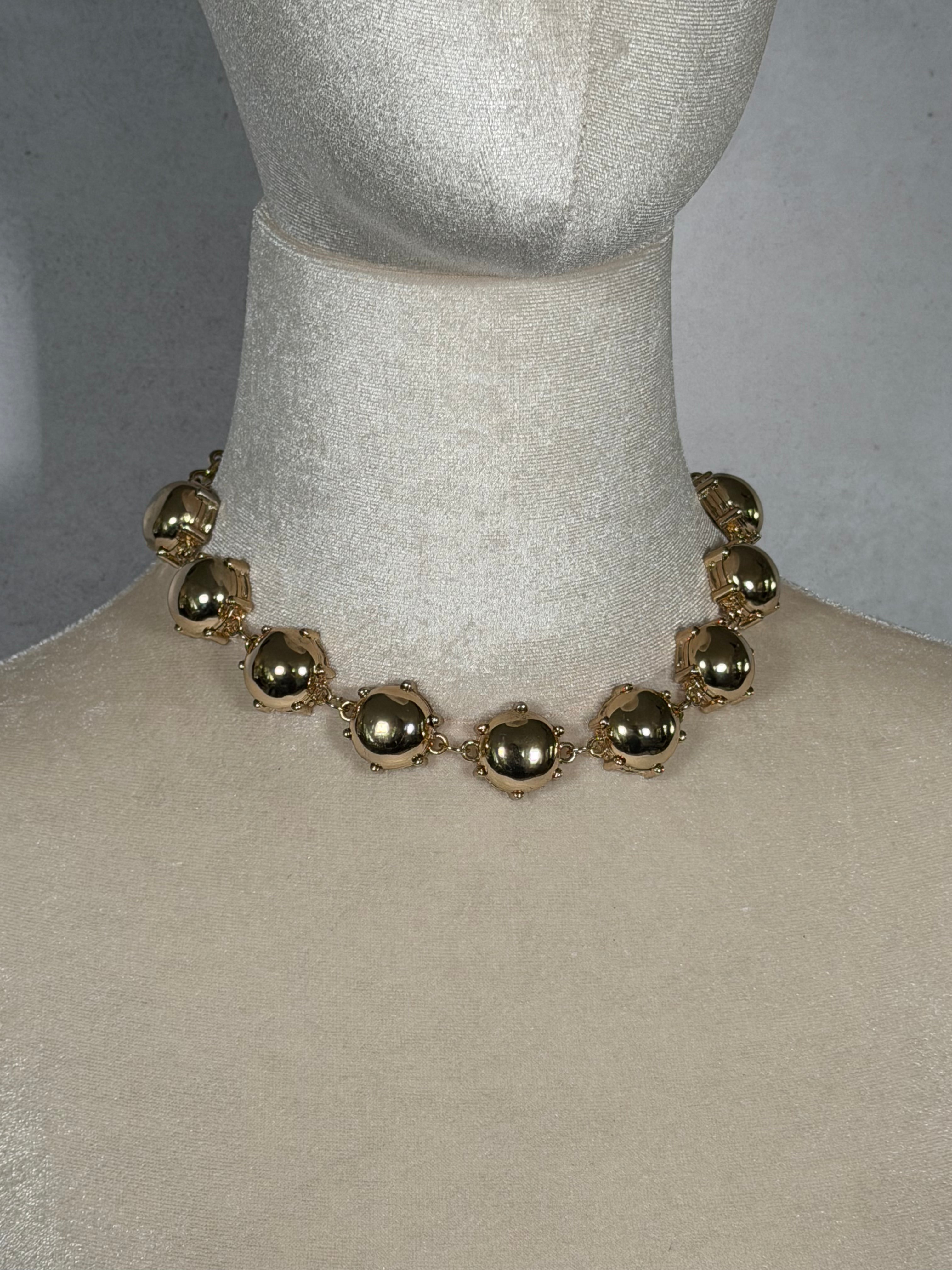 Erica Lyons Gold Metallic Statement Necklace