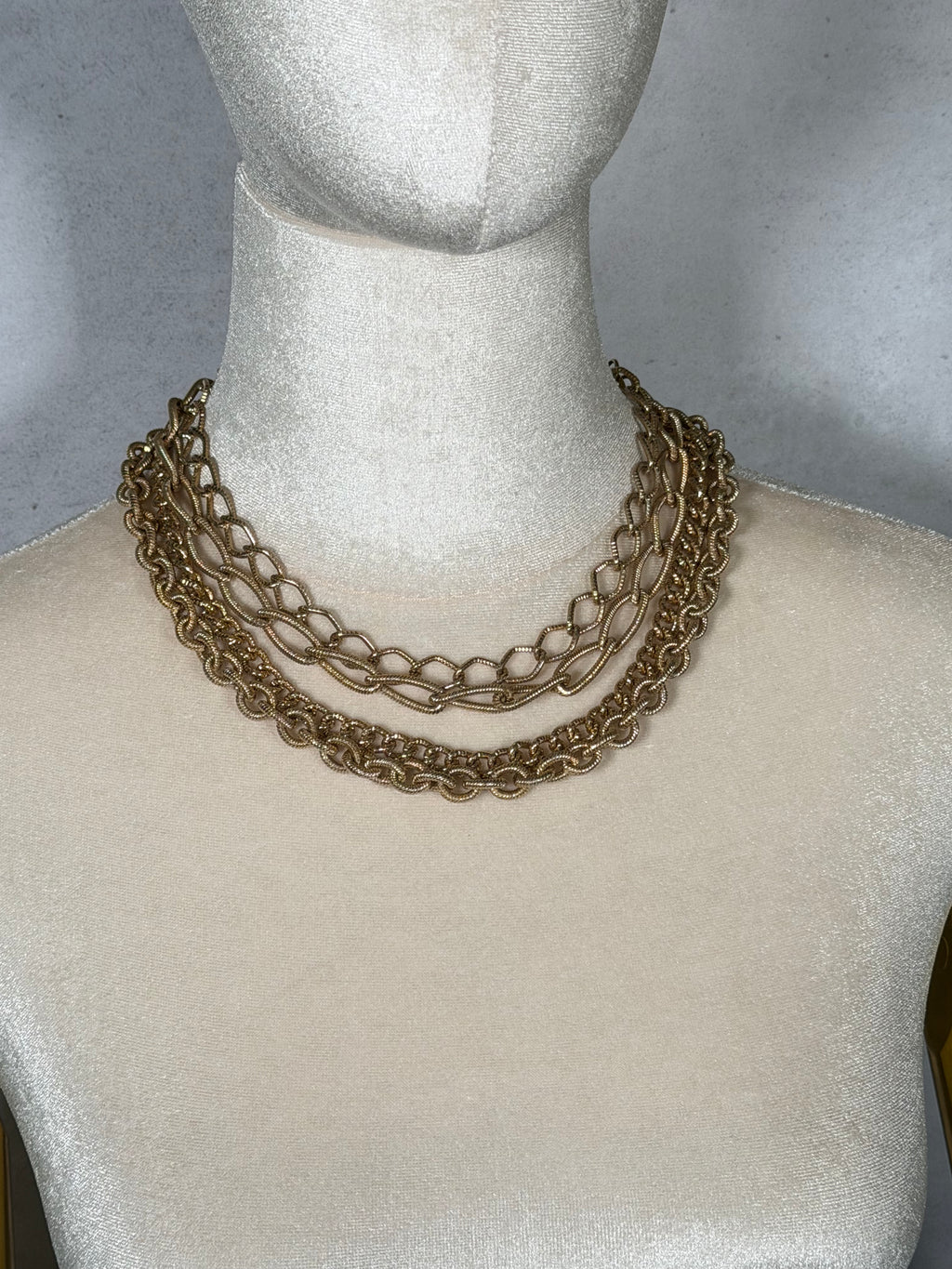 Signed Coro Multi-Strand Chain Necklace