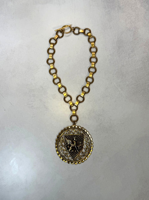 Archive Chain No. 003 — Heraldic Griffin Shield Medallion