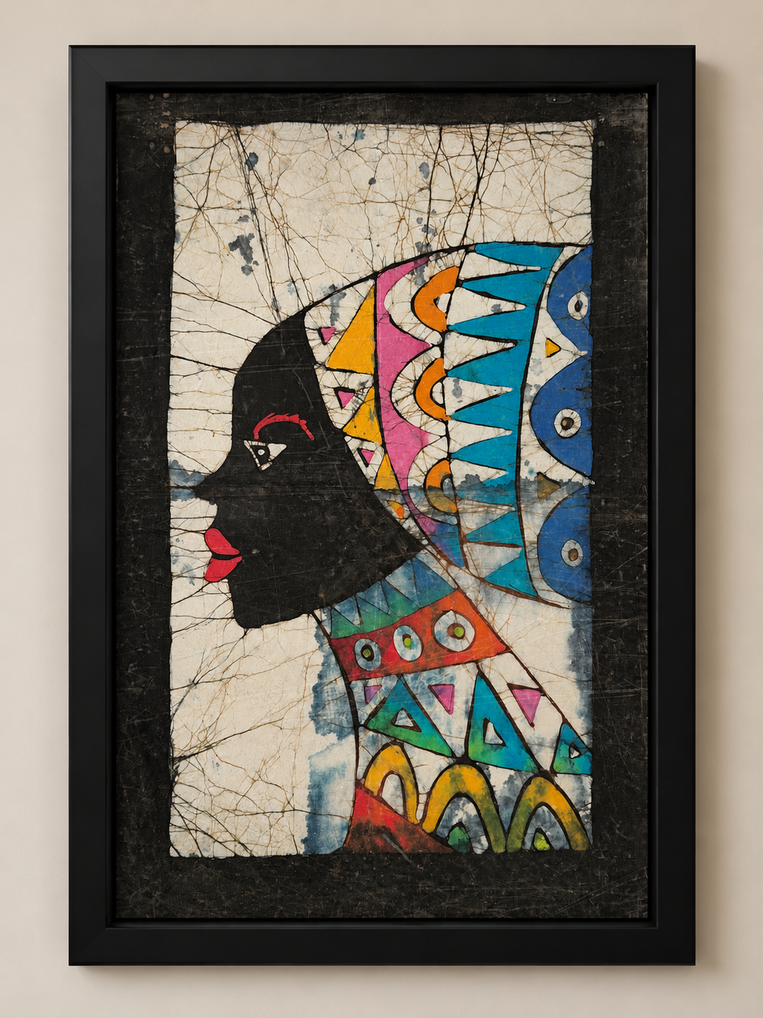 Batik Wall Hanging: Lady by the Water